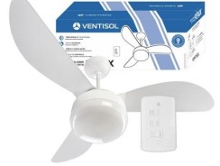 Ventilador De Teto Ventisol Fênix Led Branco 130w Com 3 Pás De Plástico, 960 mm De Diâmetro –