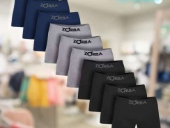 Kit com 10 Cuecas Box Masculino Algodão Boxer Confortável Zorba – M