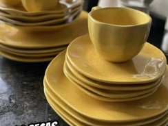 Aparelho De Jantar E Chá Ryo Maracujá 20 Peças Amarelo Oxford —