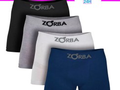 Kit 4 Cuecas Box Boxer Zorba Algodão Sem Costura 781 Full