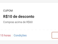 Cupom R$ 10 a partir de R$ 60 – Shopee