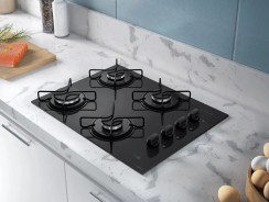 Cooktop 4 Bocas A Gás Atlas Agile Up Mega Chama Preto Bivolt
