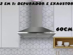 Coifa de Parede Britânia BCO65I Plana Pirâmide 60cm Touch 2 em 1 Dupla Função, Depurador e Exaustor, 3 Velocidades