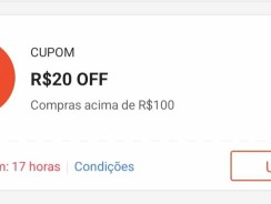 – Cupom Shopee: R$ 20 em Compras a partir R$ 100