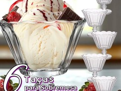 Jogo de Taças de Vidro para Sobremesa Transparente 150ml 6 Peças Haus Concept Lótus —