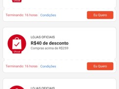 Shopee: Vários Cupom Lojas Oficiais