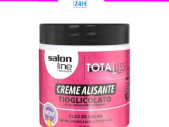 Creme Alisante, Salon Line, Óleo de Argan Médio, 500g – Tioglicolato