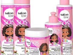 Kit Shampoo + Condicionador + Máscara + Ativador de Cachos + Creme de Pentear SOS Cachos Kids Hidratação –