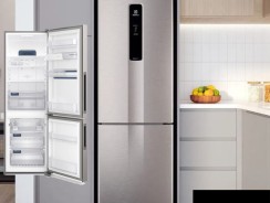 Geladeira Electrolux Frost Free 400L Inverse Inverter com AutoSense cor Inox Look (IB45S)