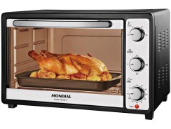 Forno Elétrico de Bancada Mondial com Timer – 52L Preto e Prata Grand Family II FR-52–