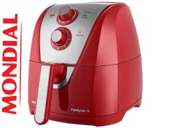 Fritadeira Elétrica sem Óleo/Air Fryer Mondial – Family AFN-40-RI Vermelha e Inox 4L com Timer