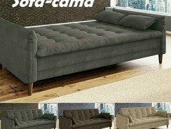 Sofá-cama Suede Reclinável Linoforte – Estela A2