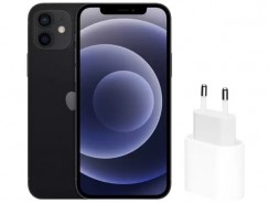 iPhone 12 Apple 64GB Preto 6,1” Câm. Dupla 12MP – iOS + Carregador USB-C de 20W Apple