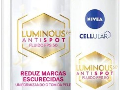 NIVEA Fluido Facial Cellular Luminous 630® – Reduz e previne manchas escurecidas, conta com Ácida Hialurônico, Vitamina E e filtro contra os raios UVA/UVB em sua fórmula – 40ml