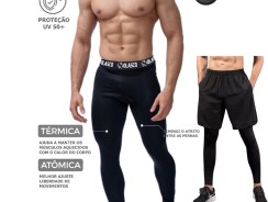 Calça Térmica Segunda Pele Esportivo Masculino Microfibra Proteção Solar UV50+