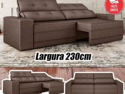 Sofá Retrátil e Reclinável 4 Lugares Velosuede – Leon