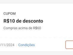 Shopee: Cupom de R$ 10 em Compras a partir R$ 60 .-