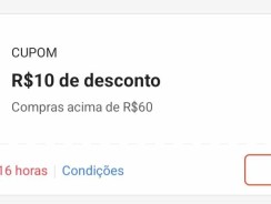 . Cupom Shopee: R$ 10 em Compras a partir R$ 60 –