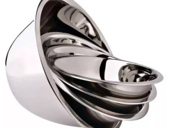Kit 5 Saladeira Tigela Bowl Inox Vasilha Bacia