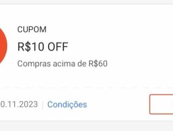 Cupom Shopee de R$ 10 em compras a partir de R$ 60  – Digitável