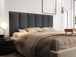 Cabeceira Painel para Cama de Casal Estofada Suede Grafite – Sleep – Mania de Móveis