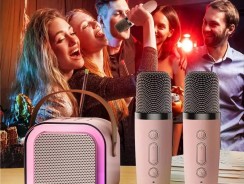 Alto-Falante bluetooth Karaoke Microfone Duplo Sem Fio — Aleatório