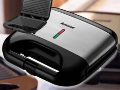 Sanduicheira Amvox AMS 500 Black 750W – Antiaderente