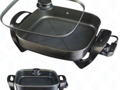 Panela Multifuncional Elétrica Quadrada 30cm Grill Antiaderente Portátil Mangiare Agratto