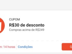 Cupom R$ 30 a partir de R$ 249 – Shopee