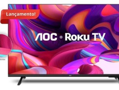 Smart Tv LED Hd 32 Polegadas AOC Sistema Roku TV Wi-Fi HDMI