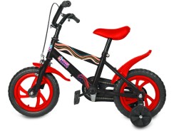 Bicicleta Infantil Aro 12 Conect Brinq Vermelha Com Rodinhas De Apoio E Segurança –