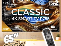 Smart TV 65″ 4K UHD LED TCL 65P755 Wi-Fi Bluetooth 3 HDMI 1 USB –