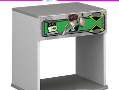 Mesa de Cabeceira Infantil Pura Magia Ben 10 Star com 1 Gaveta – Verde/Branco