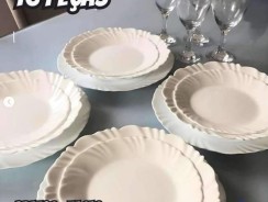 Aparelho de Jantar com Taça 16 Peças Nadir – Redondo Branco Pétala —