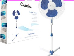 Ventilador de Coluna Catrina Pedestal Branco Azul 3 Velocidades