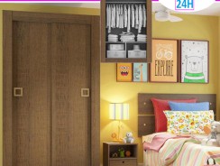 Quarto Completo Infanto Juvenil – Guarda Roupa + Cabeceira + Criado Madesa