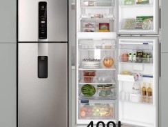 Geladeira Electrolux Frost Free Inverter 409L Água na Porta AutoSense cor Inox Look (IW45S)