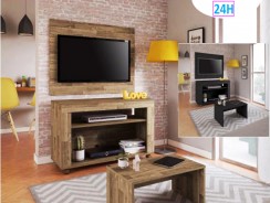 Rack com Painel para Tv até 42” com Mesa de Centro – Artely Cristal