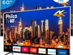 Smart TV LED 60″ Philco PTV60F90DSWNS Ultra HD 4k com Conversor Digital 3 HDMI 2 USB Wi-Fi Som Surround 60Hz Preta