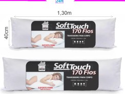 Travesseiro de Corpo 40cm x 1,30m Soft Touch Branco – ARTE & CAZZA