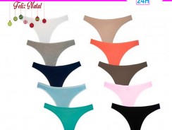 Kit com 10 Calcinhas Tanga Biquini III- Mel