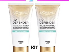 Kit Protetor Solar Facial L’Oréal Paris UV Defender Antioleosidade FPS60, 40G