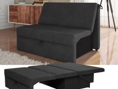 Sofá-cama Casal 2 Lugares Reclinável Suede – Matrix Malu