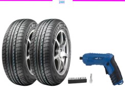 Kit 2 Pneus Aro 17” Linglong 165/40R17 – 75V + Parafusadeira Nell a Bateria