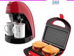 Cafeteira Single + Sanduicheira Grill SAN231 Vermelho Cadence