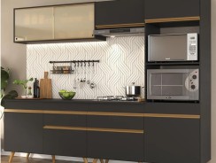 Armário de Cozinha Completa 5 peças MP3715 Veneza GB Multimóveis Preto