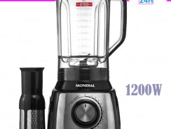 Liquidificador Mondial L-1200 BI 2L – Preto Inox com Filtro 12 Velocidades 1200W