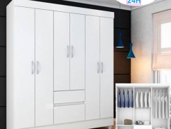 Guarda roupa 6 portas flash demóbile – branco