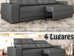 Sofá Retrátil e Reclinável 4 Lugares Velosuede – Leon Next Sofás