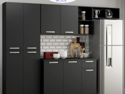 Cozinha Compacta Pequim 9 Portas MP2933 Multimóveis Preto